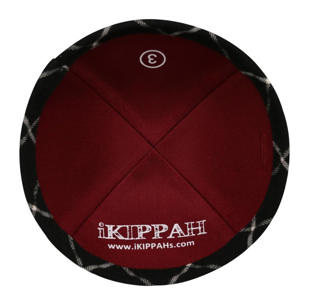 IKIPPAH WOOL PLAID YARMULKE - Image 3