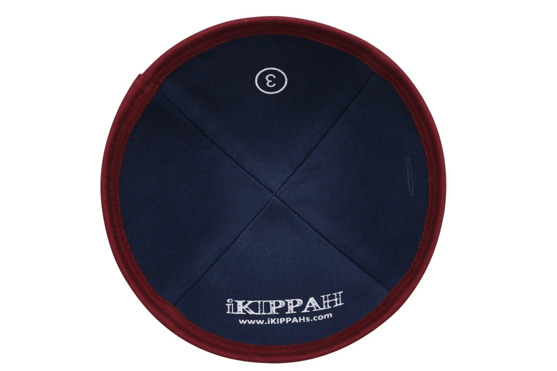 IKIPPAH BURGUNDY COTTON YARMULKE - Image 2