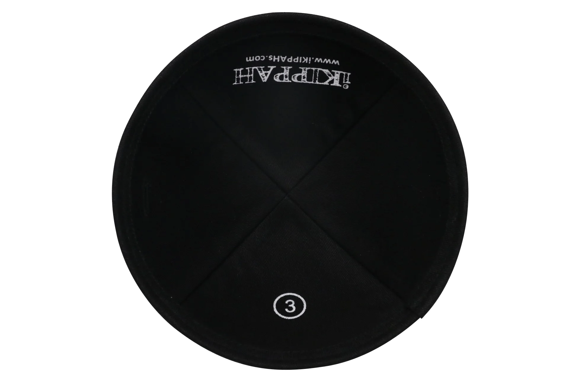 IKIPPAH GRAY LINEN W/ BLACK RIM YARMULKE - Image 3