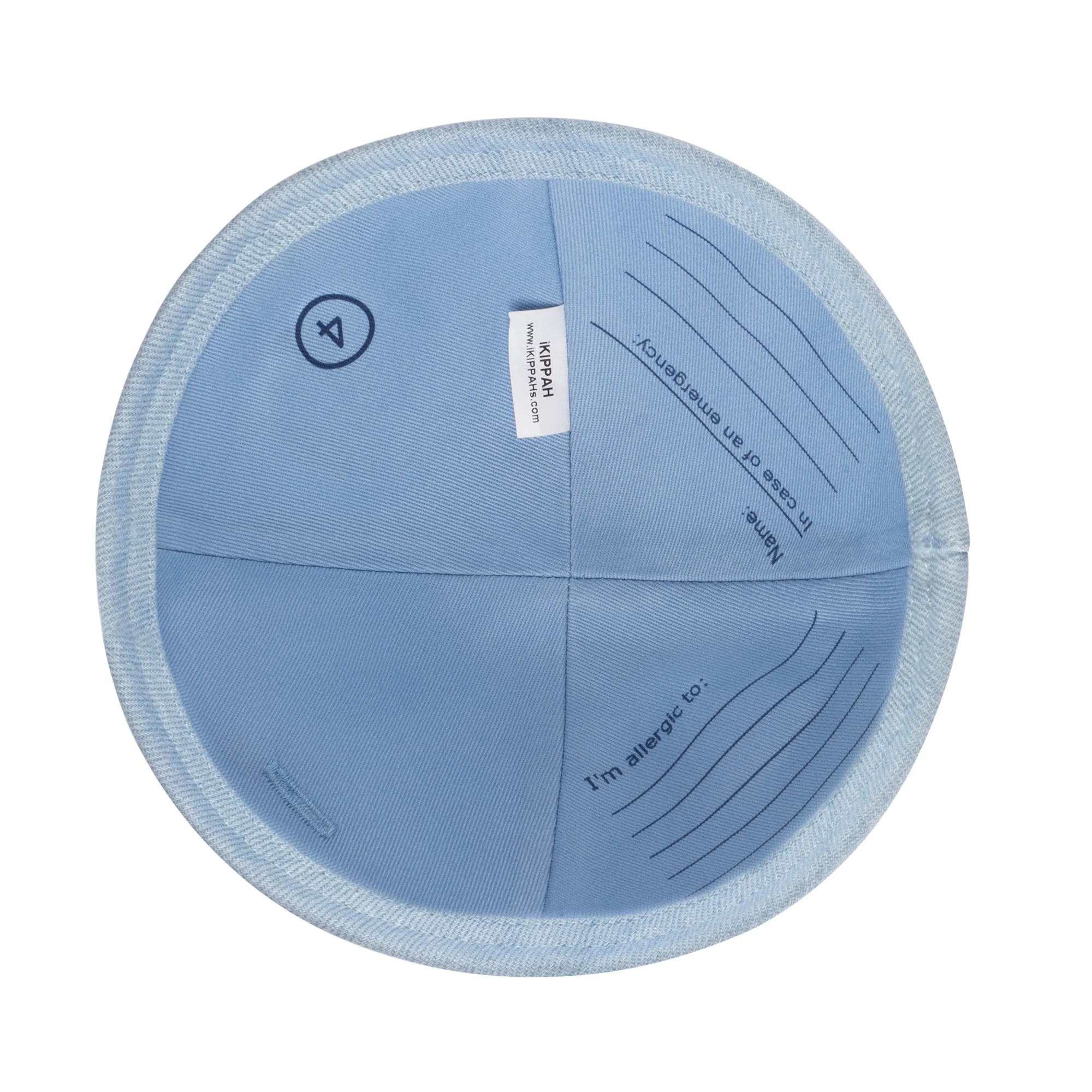 IKIPPAH ALLERGY - LIGHT DENIM YARMULKE - Image 3