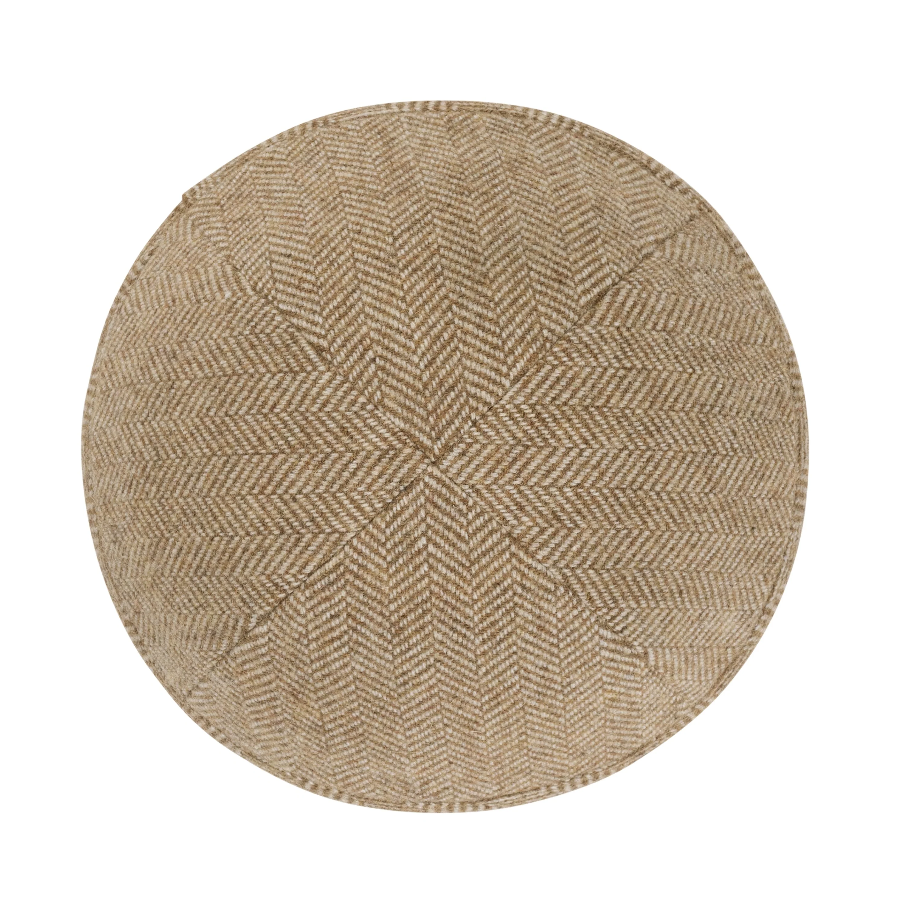 IKIPPAH BEIGE HERRINGBONE YARMULKE - Image 2
