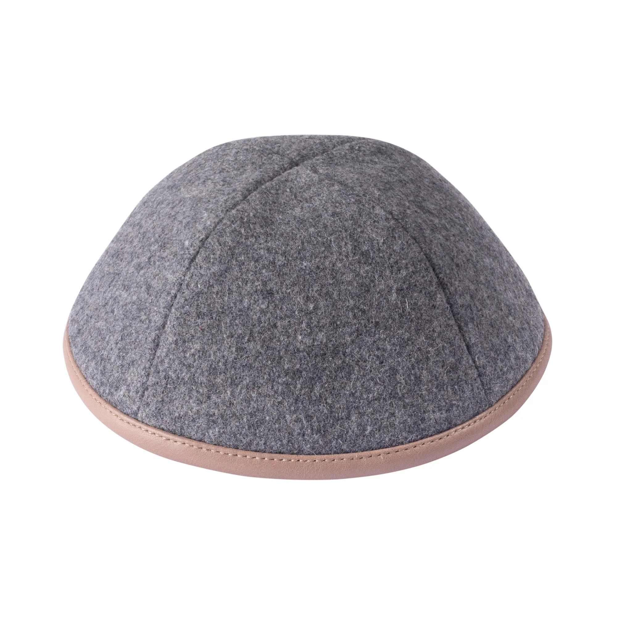 IKIPPAH WOOL W/ LEATHER RIM YARMULKE - Image 4