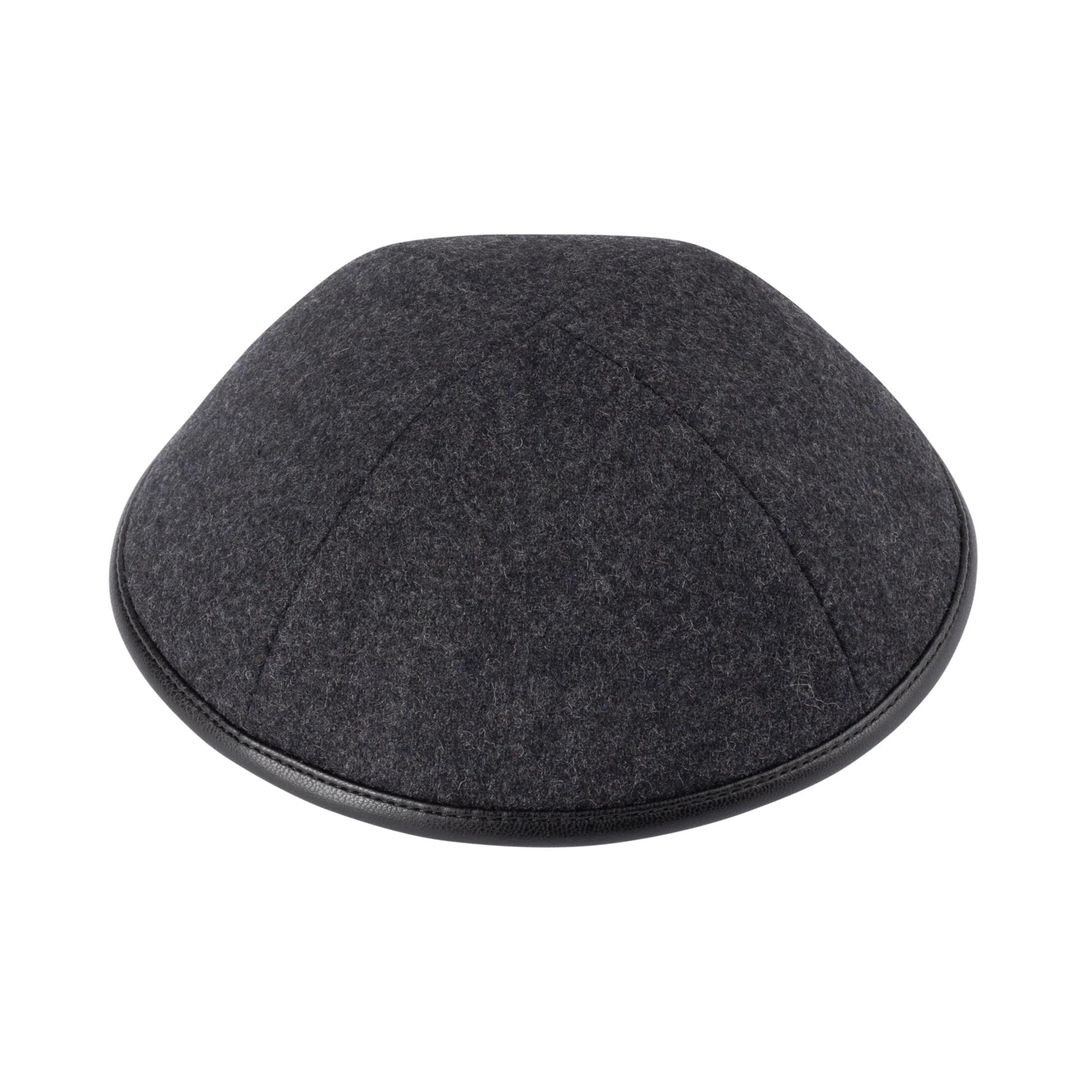 IKIPPAH WOOL W/ LEATHER RIM YARMULKE - Image 8