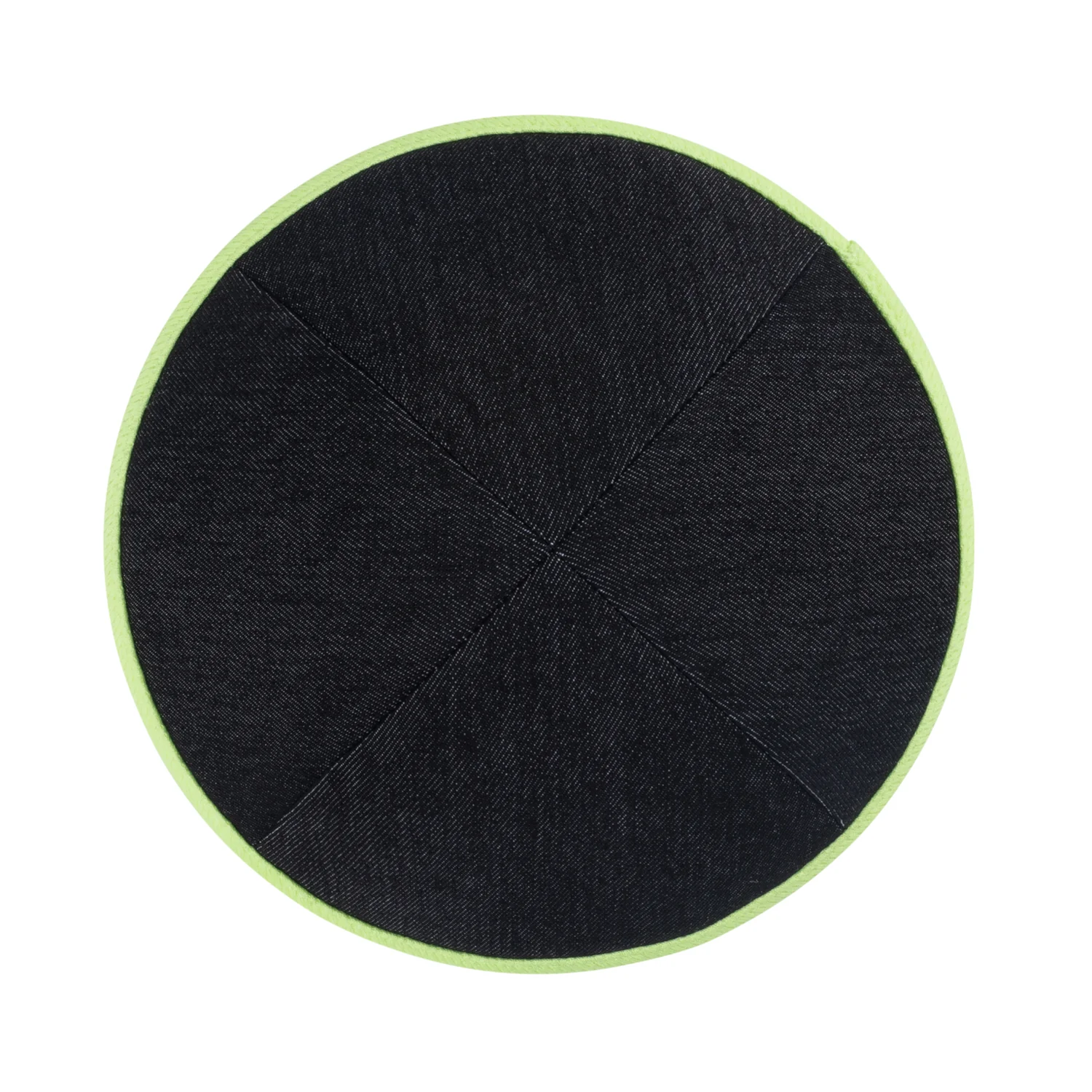 IKIPPAH BLACK DENIM W/ NEON MESH RIM YARMULKE - Image 2