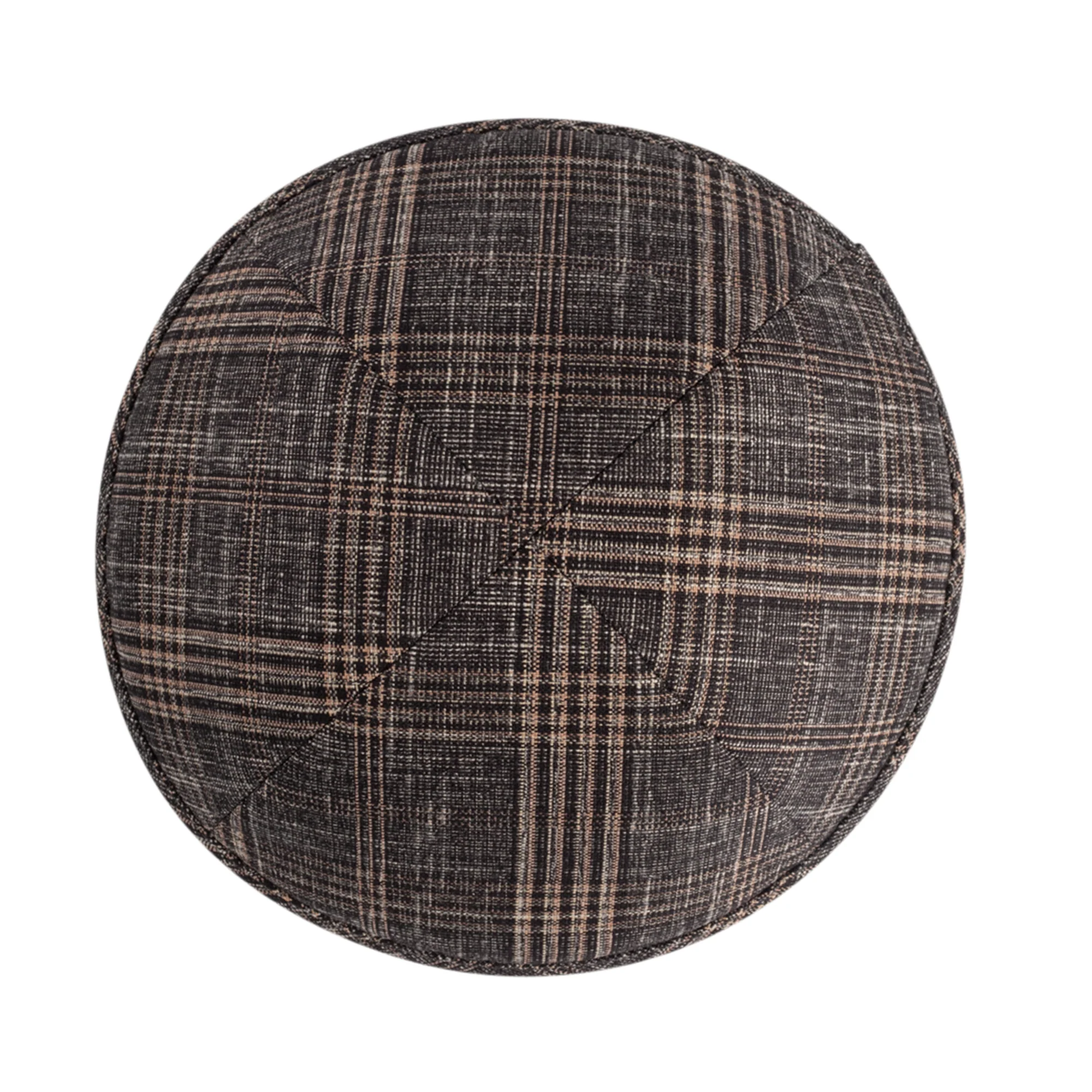 IKIPPAH BLACK & TAN PLAID YARMULKE - Image 2