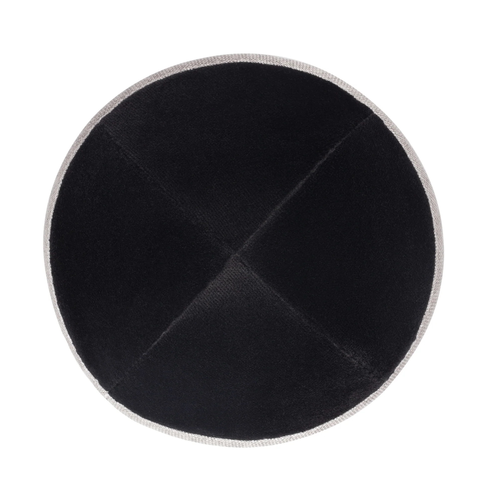 IKIPPAH BLACK VELVET W/ COFFEE RIM YARMULKE - Image 2