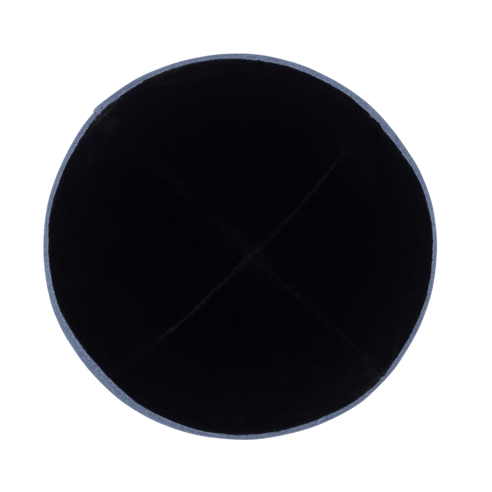 IKIPPAH BLACK VELVET W/ DENIM RIM YARMULKE - Image 2