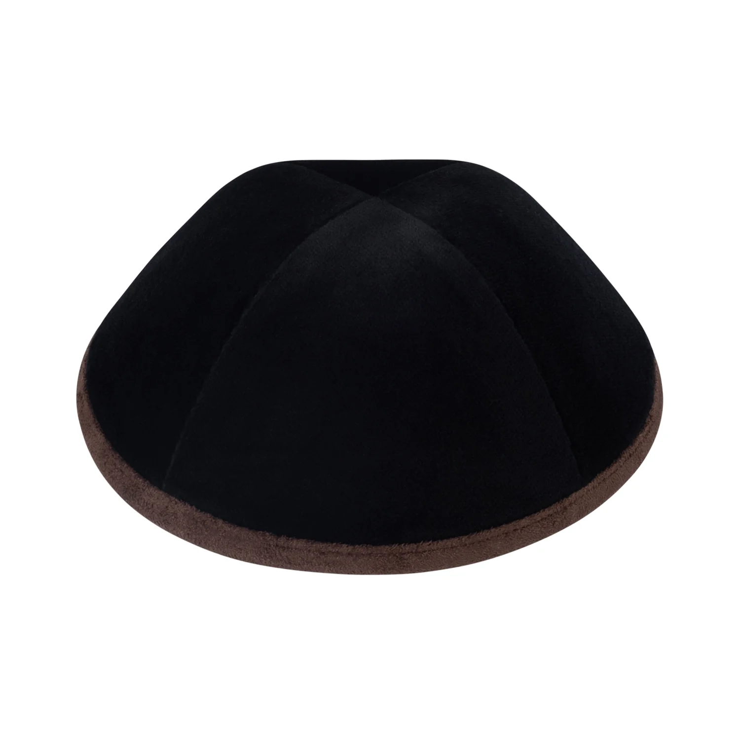 IKIPPAH BLACK VELVET W/ SUEDE RIM YARMULKE - Image 2