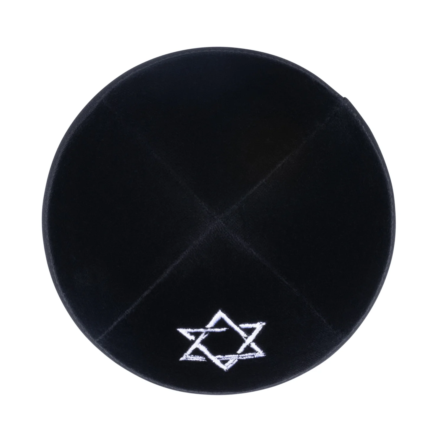 IKIPPAH BLACK VELVET W/ WHITE STAR YARMULKE - Image 2
