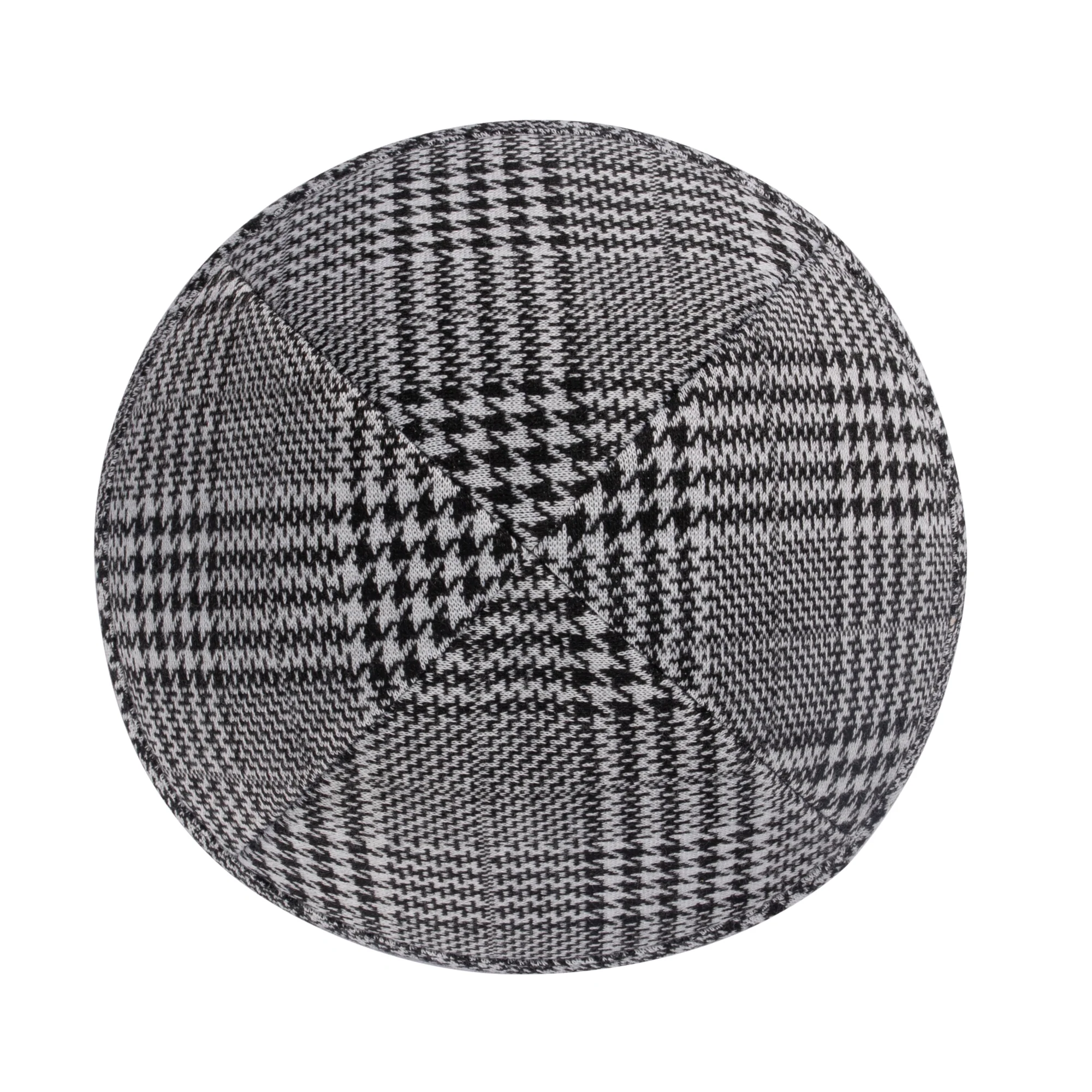 IKIPPAH BLACK & WHITE HOUNDSTOOTH PLAID YARMULKE - Image 2