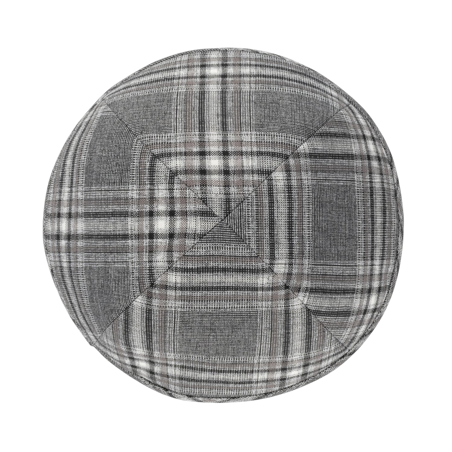 IKIPPAH BLACK & WHITE PLAID YARMULKE - Image 2