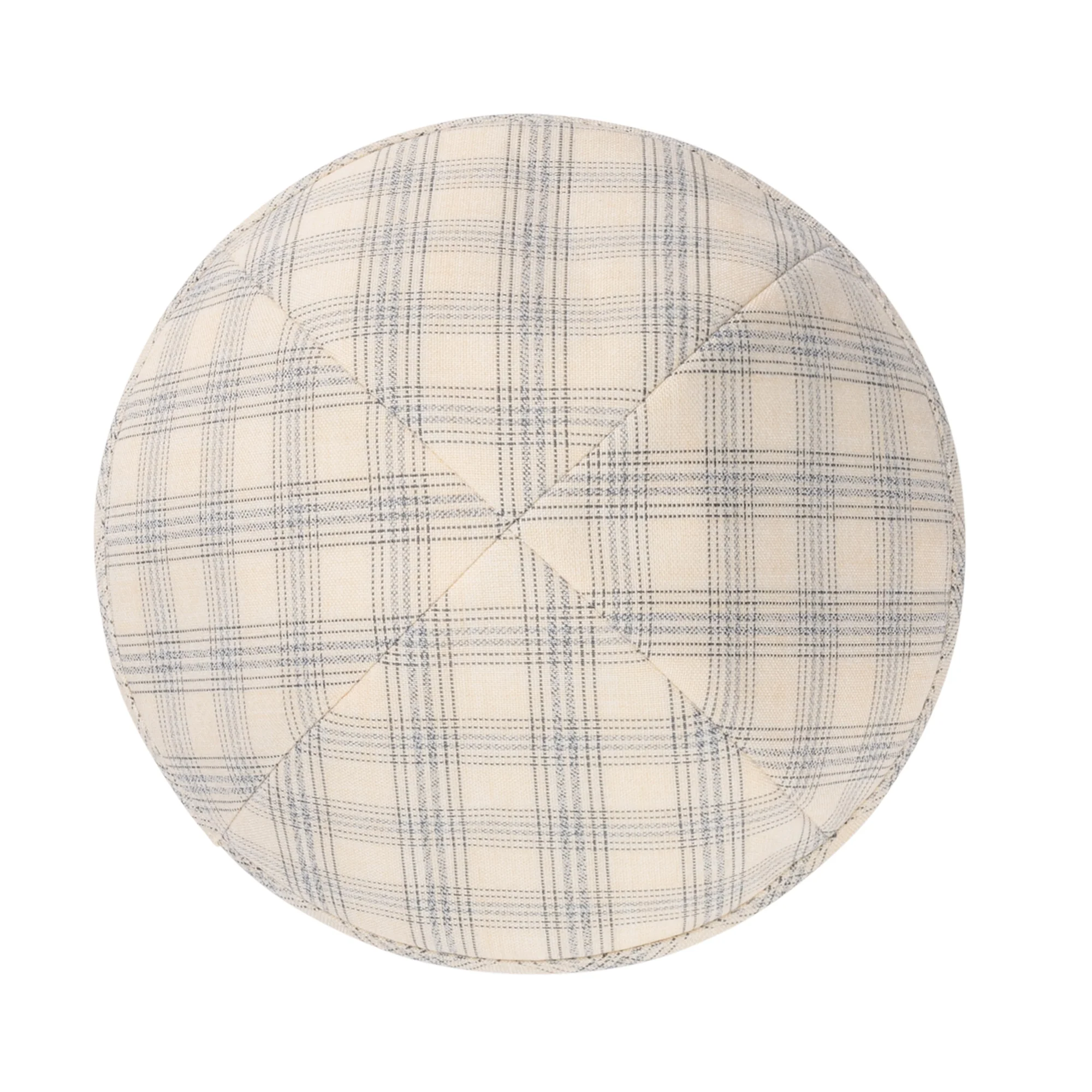 IKIPPAH BLUE & CREAM PLAID YARMULKE - Image 2
