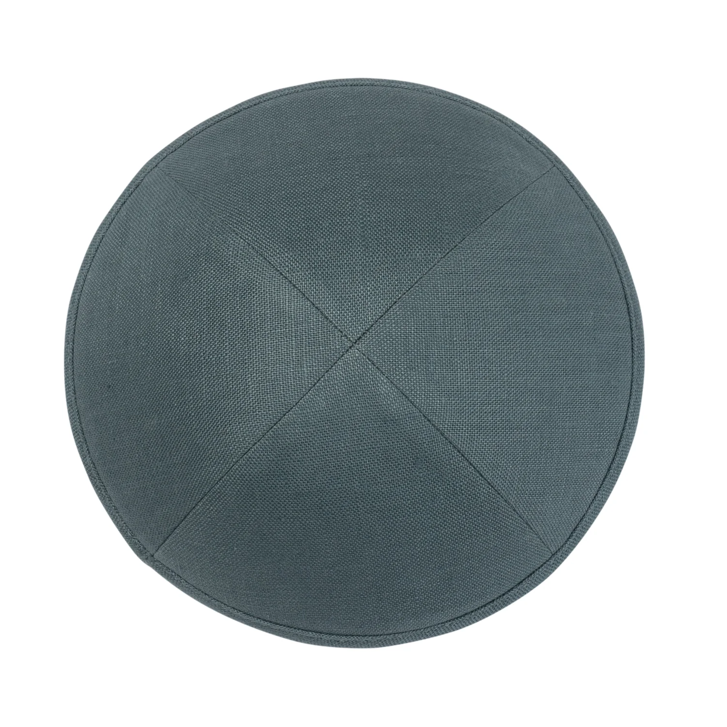 IKIPPAH BLUE GRAY LINEN YARMULKE - Image 2