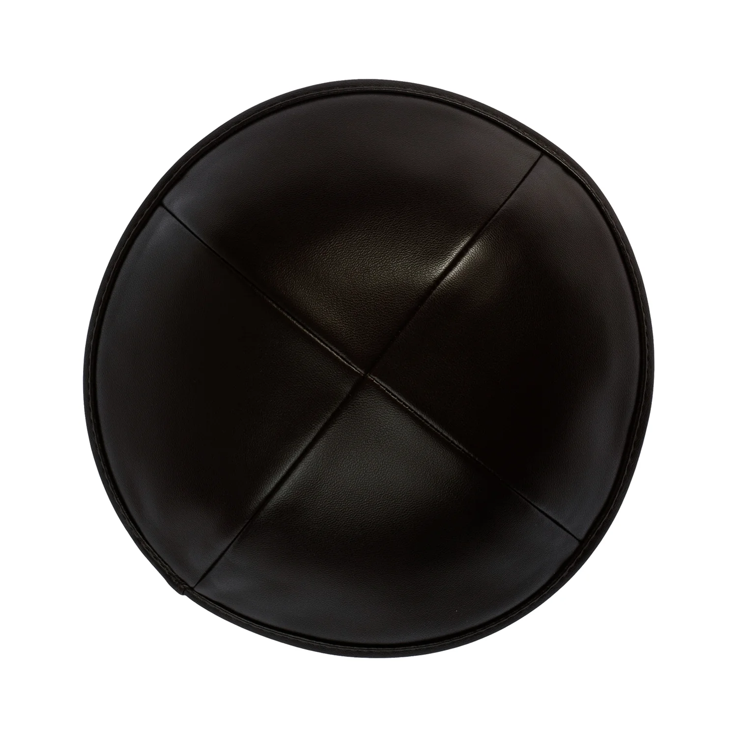 IKIPPAH BROWN LEATHER YARMULKE - Image 2