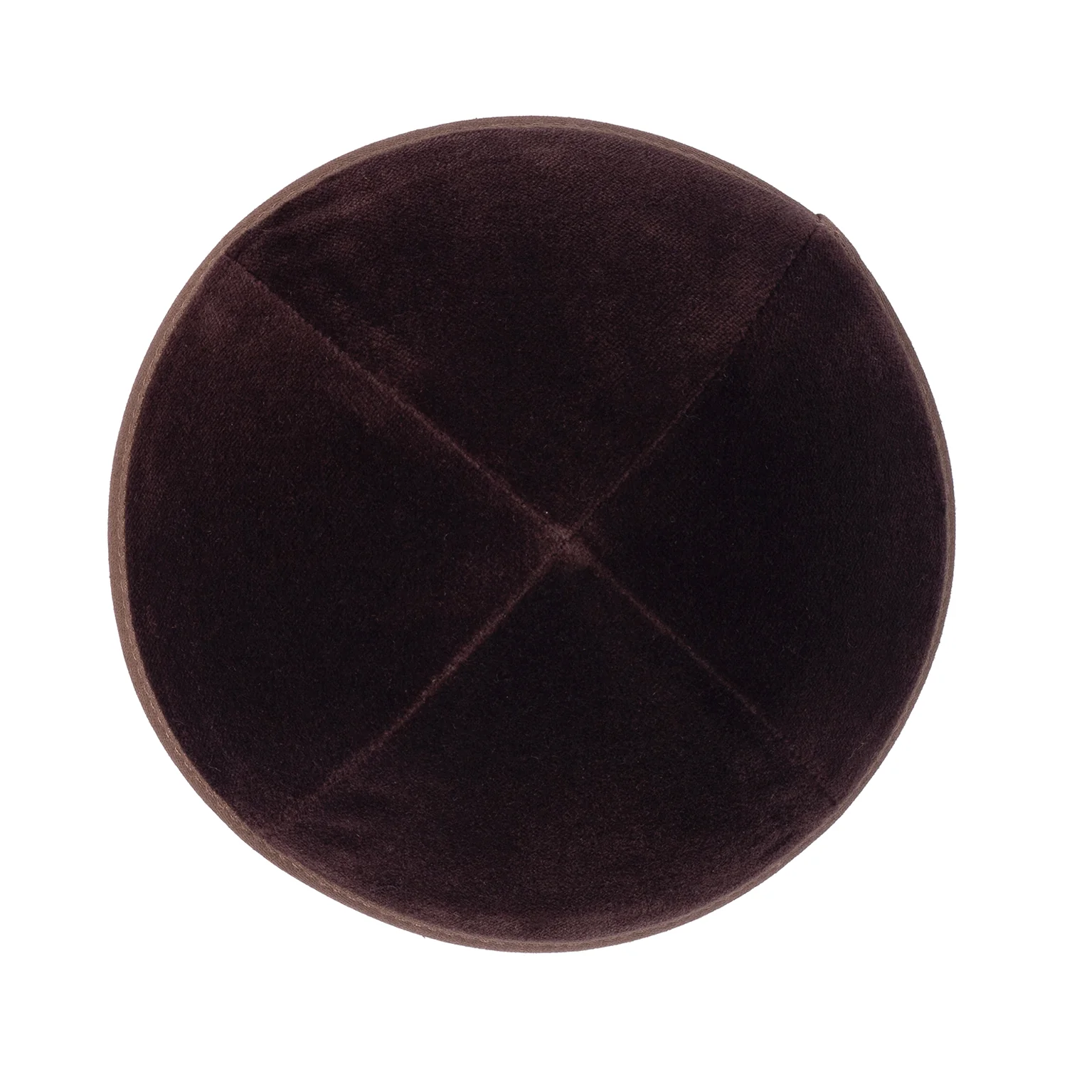 IKIPPAH BROWN VELVET YARMULKE - Image 2