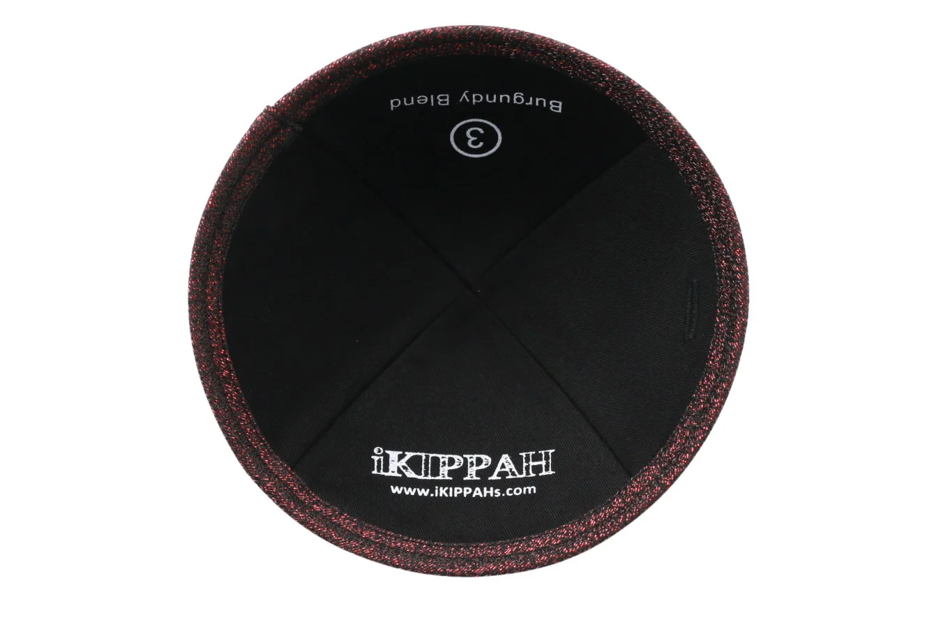 IKIPPAH BURGUNDY BLEND YARMULKE - Image 3