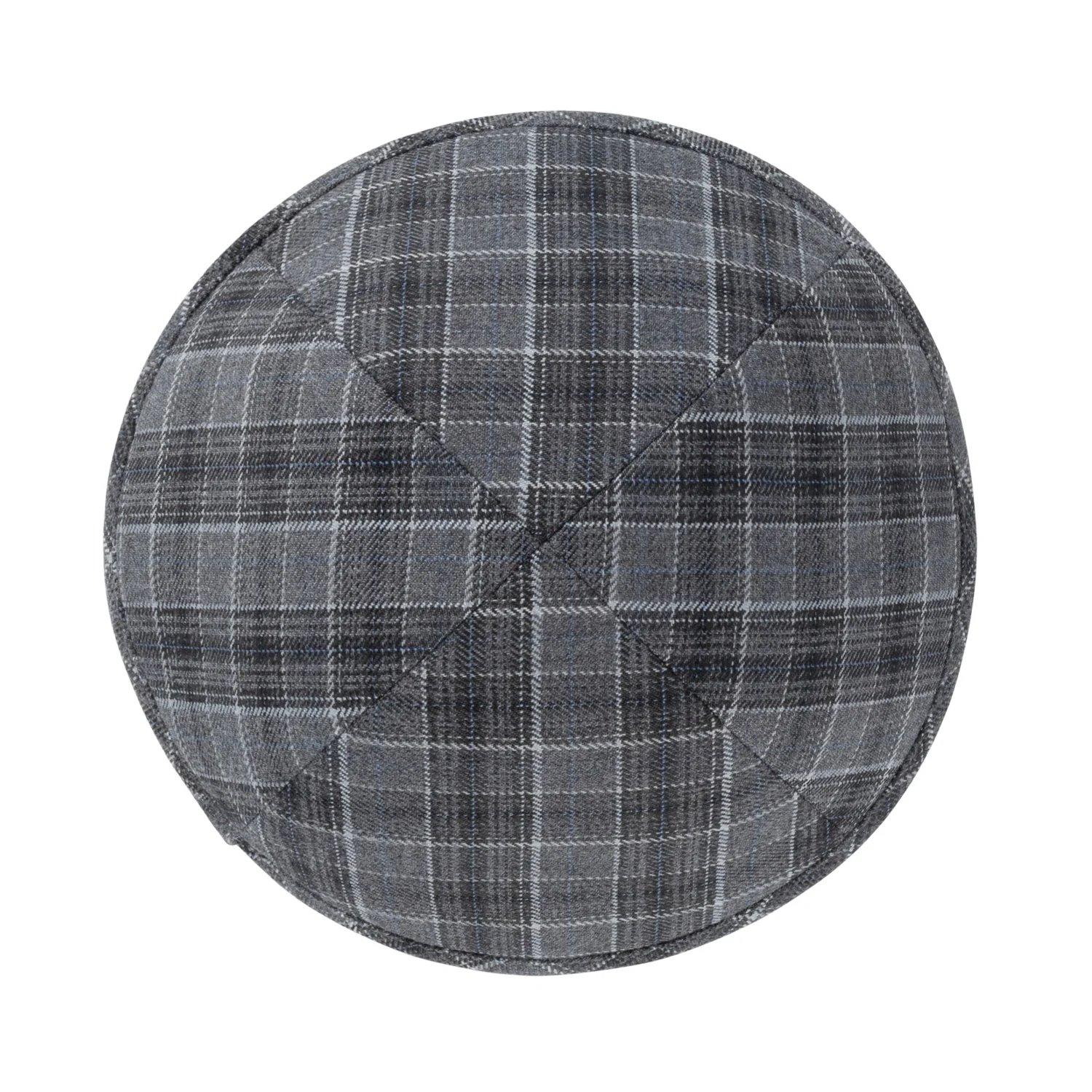 IKIPPAH DARK GRAY & LIGHT GRAY BOX PLAID YARMULKE - Image 2
