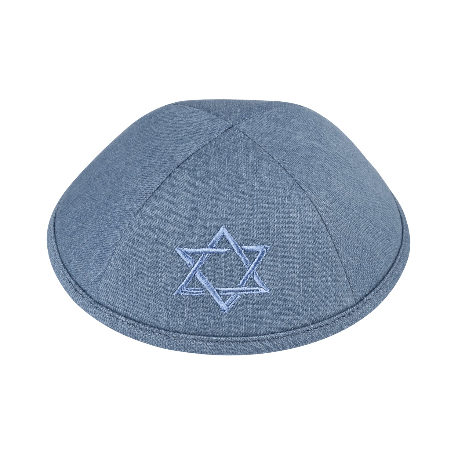IKIPPAH DENIM W/ LIGHT BLUE JEWISH STAR YARMULKE - Image 2