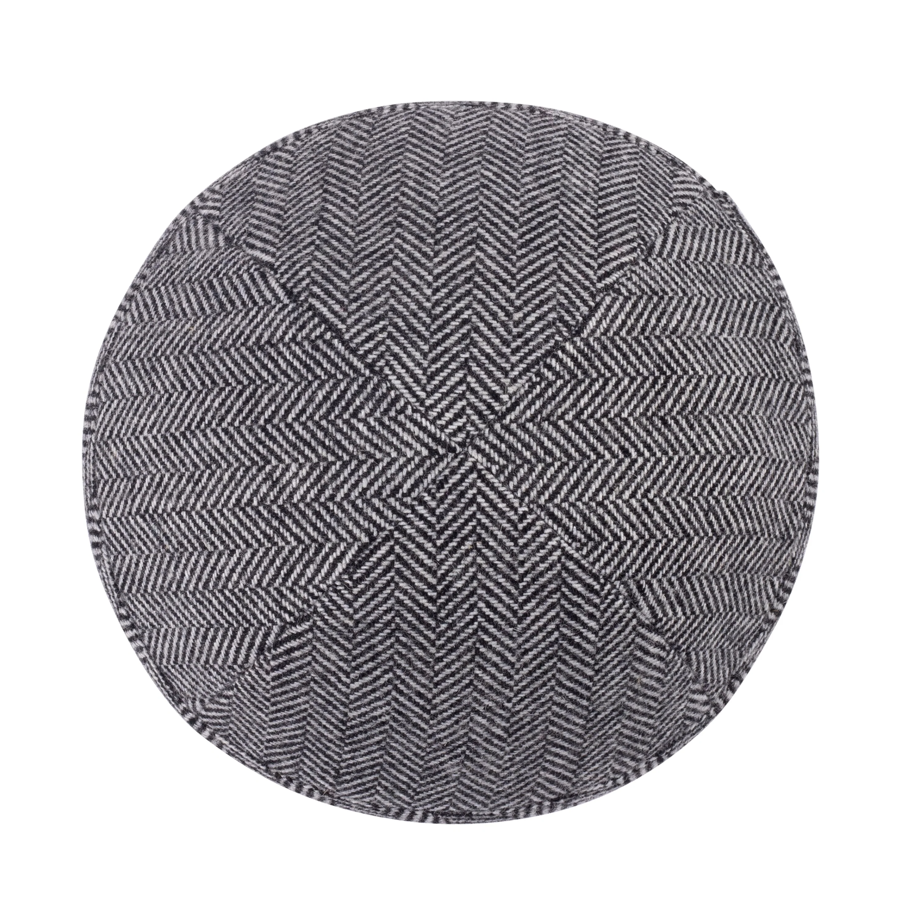 IKIPPAH GRAY HERRINGBONE YARMULKE - Image 2