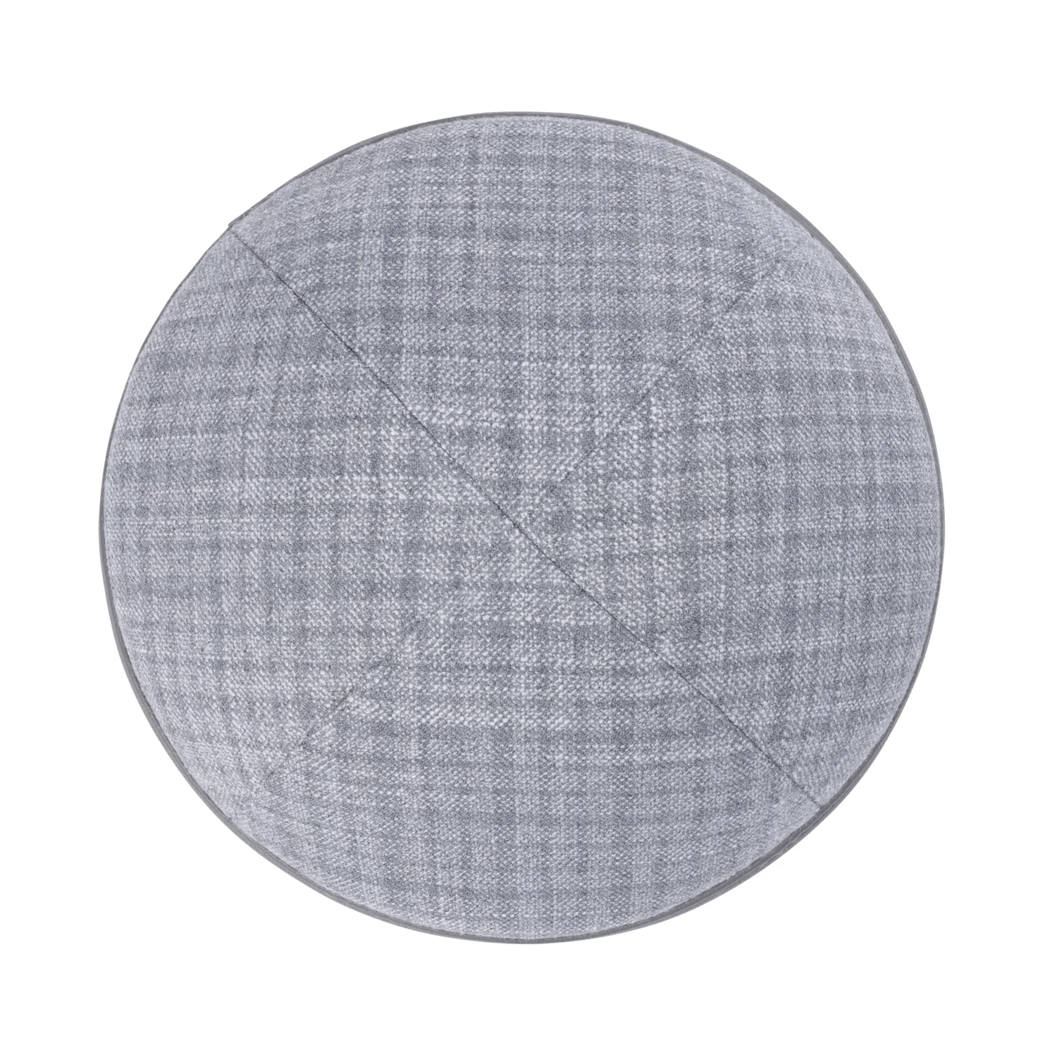 IKIPPAH GRAY PLAID W/ GRAY LEATHER RIM YARMULKE - Image 2