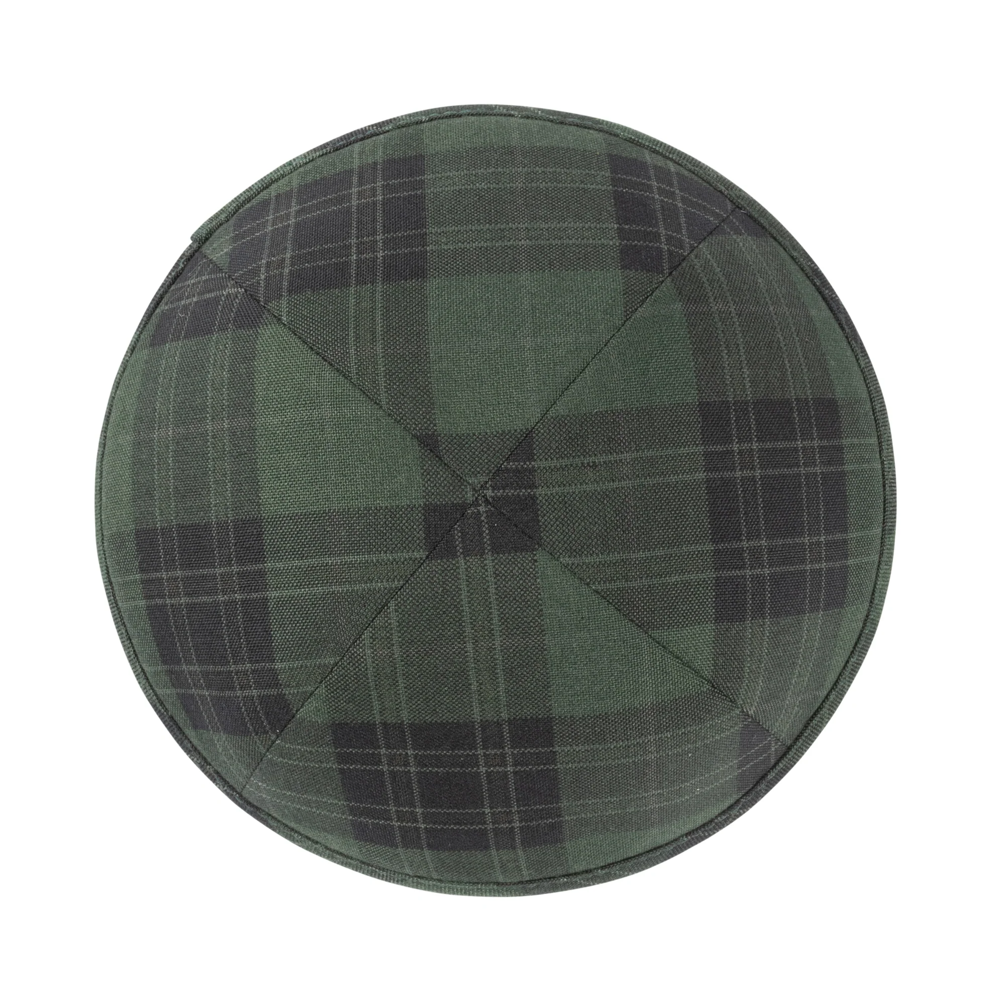 IKIPPAH GREEN & BLACK PLAID YARMULKE - Image 2