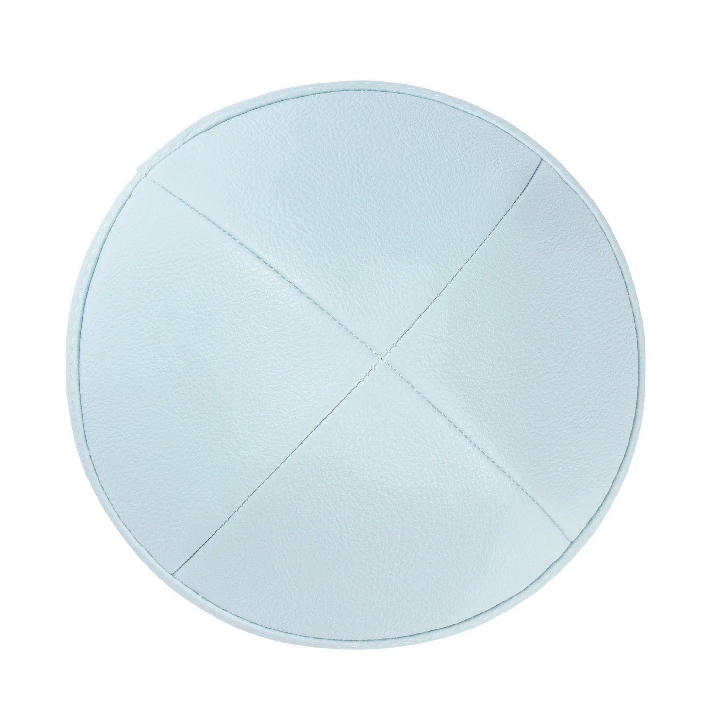 IKIPPAH LIGHT BLUE LEATHER YARMULKE - Image 2