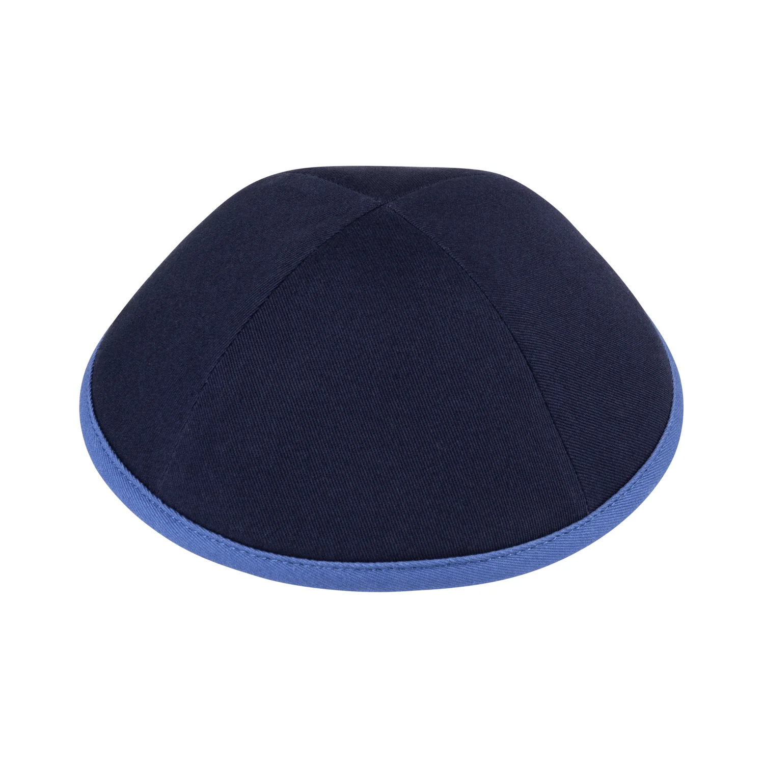 IKIPPAH NAVY COTTON W/ MID BLUE RIM YARMULKE - Image 9