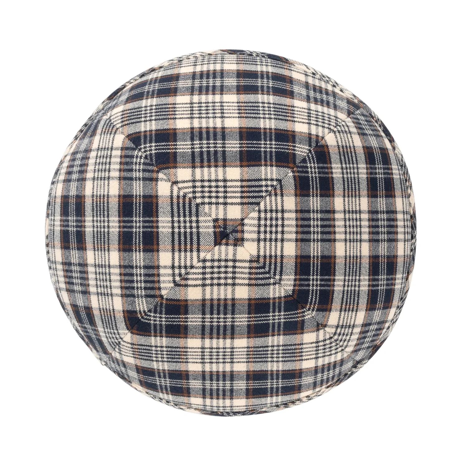 IKIPPAH NAVY & CREAM PLAID YARMULKE - Image 2