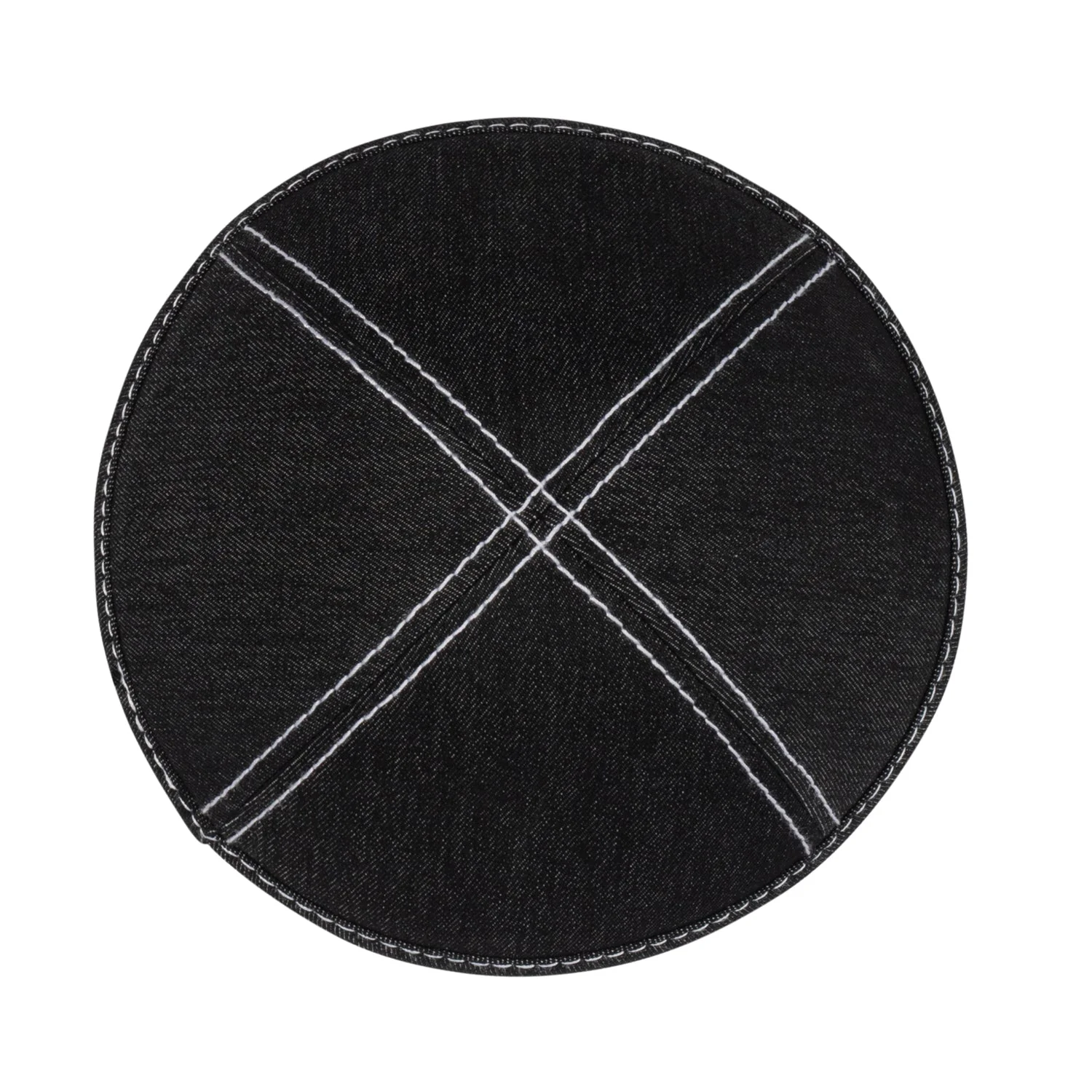 IKIPPAH DENIM W/ DOUBLE STITCHING YARMULKE - Image 4