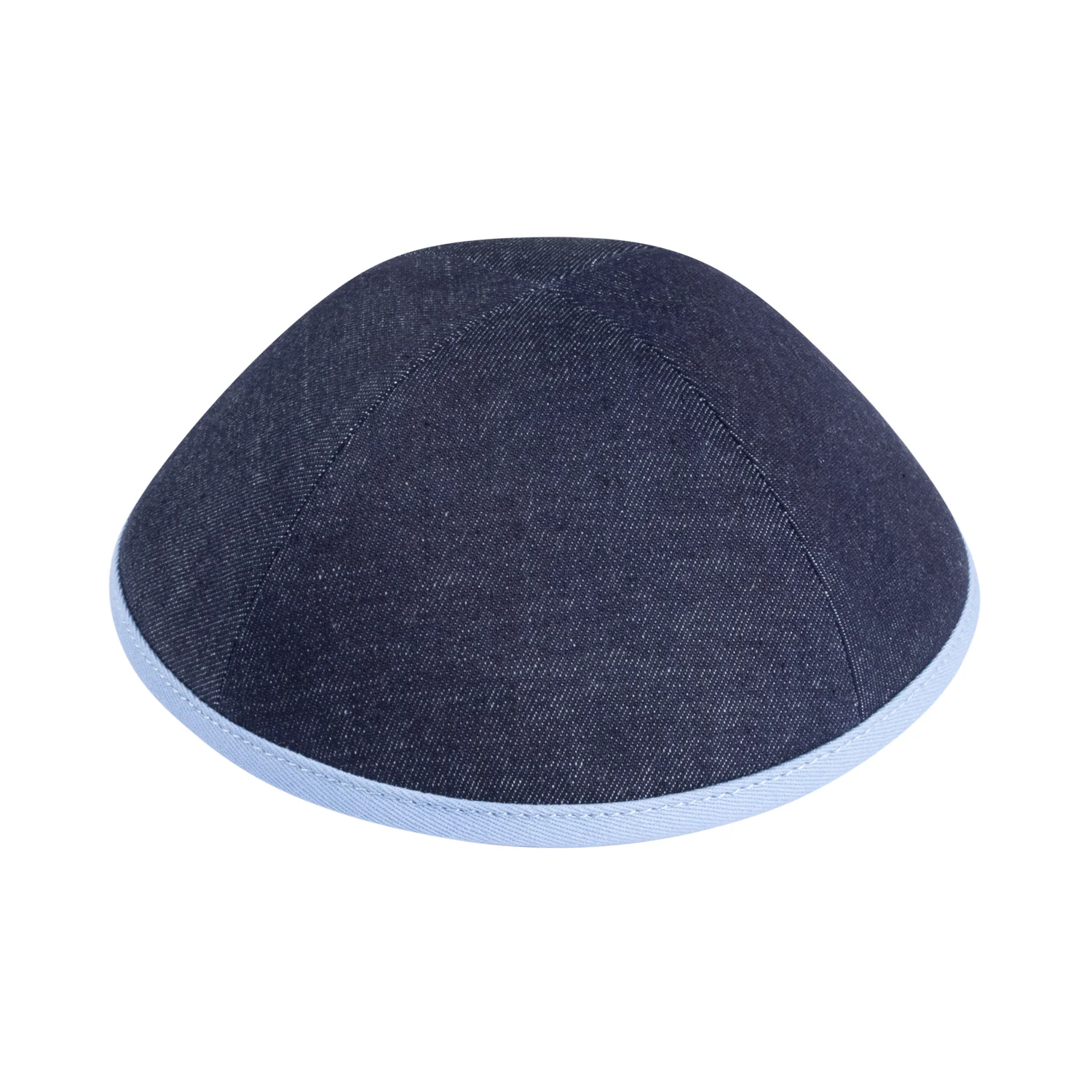 IKIPPAH NAVY DENIM W/ SKY BLUE RIM YARMULKE - Image 2