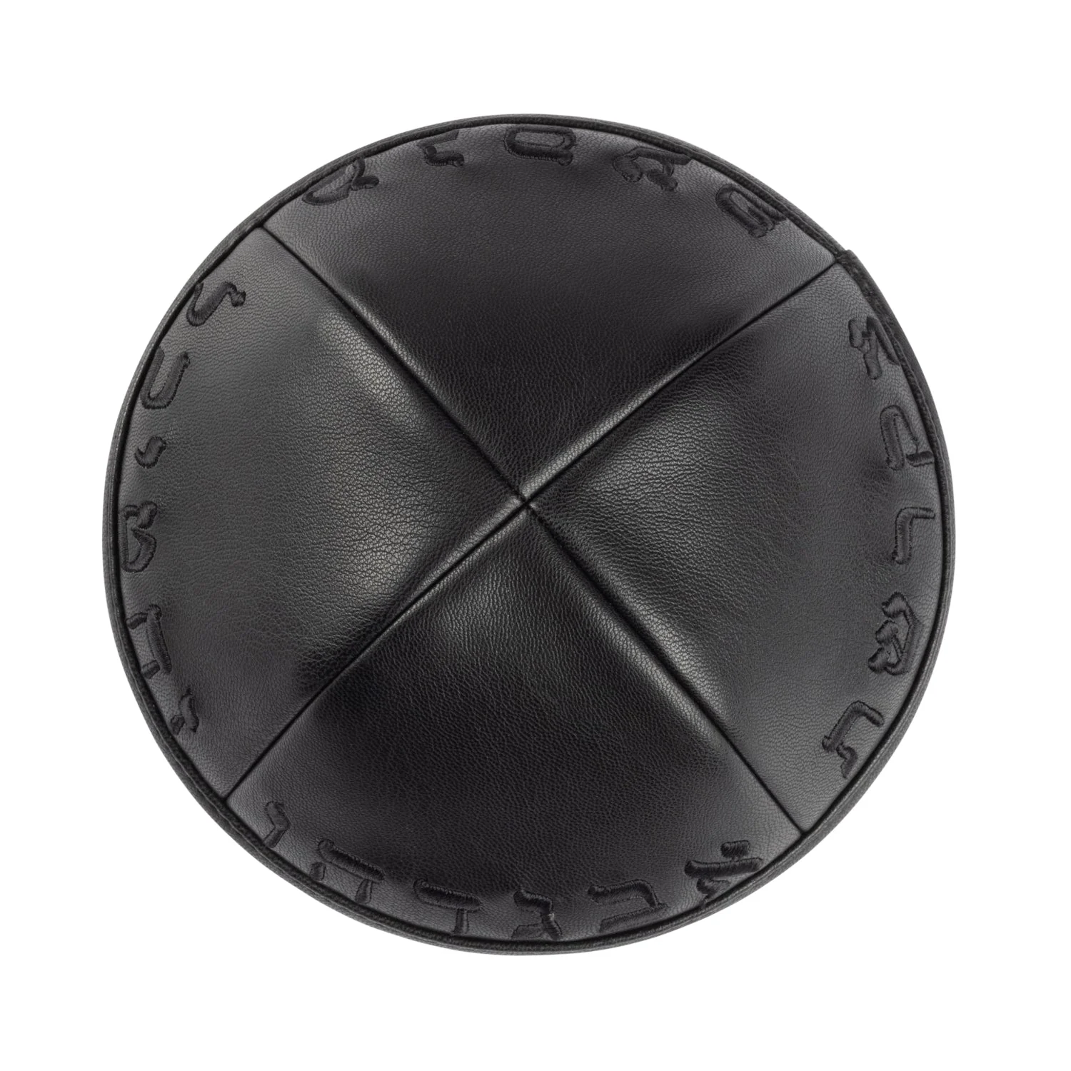 IKIPPAH LEATHER W/ ALEPH BAIS YARMULKE - Image 4