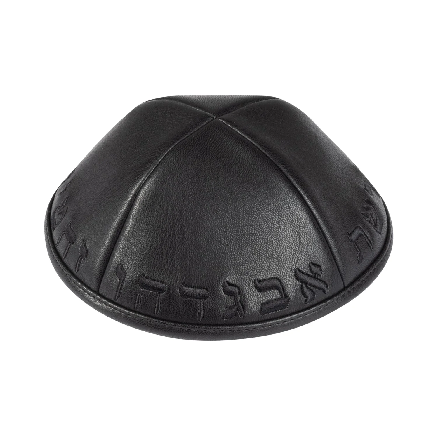 IKIPPAH LEATHER W/ ALEPH BAIS YARMULKE - Image 5