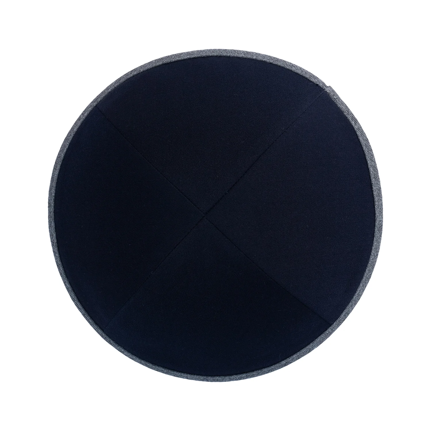 IKIPPAH NAVY SUITING W/ GRAY RIM YARMULKE - Image 2
