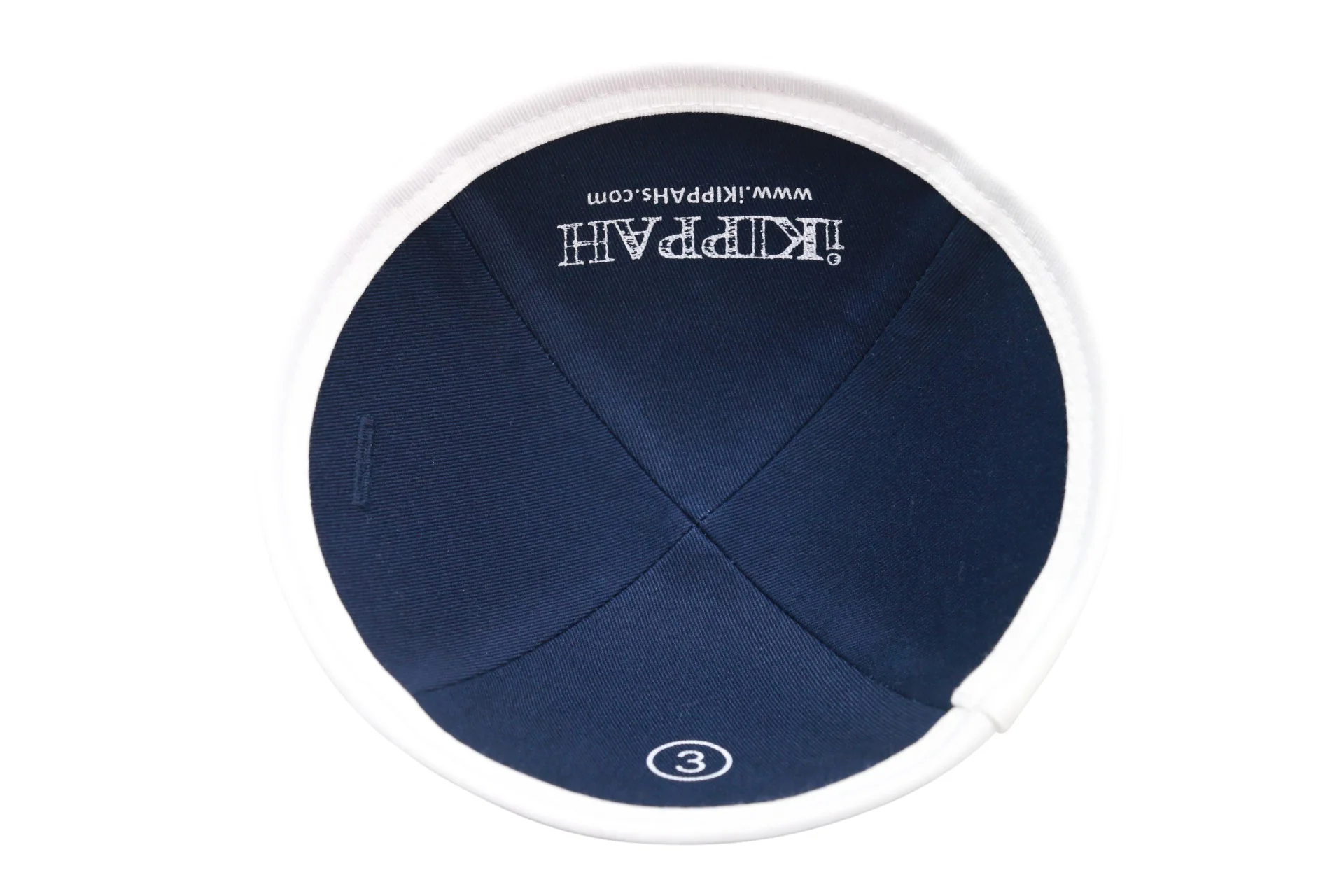 IKIPPAH NAVY SUITING W/ WHITE RIM YARMULKE - Image 3