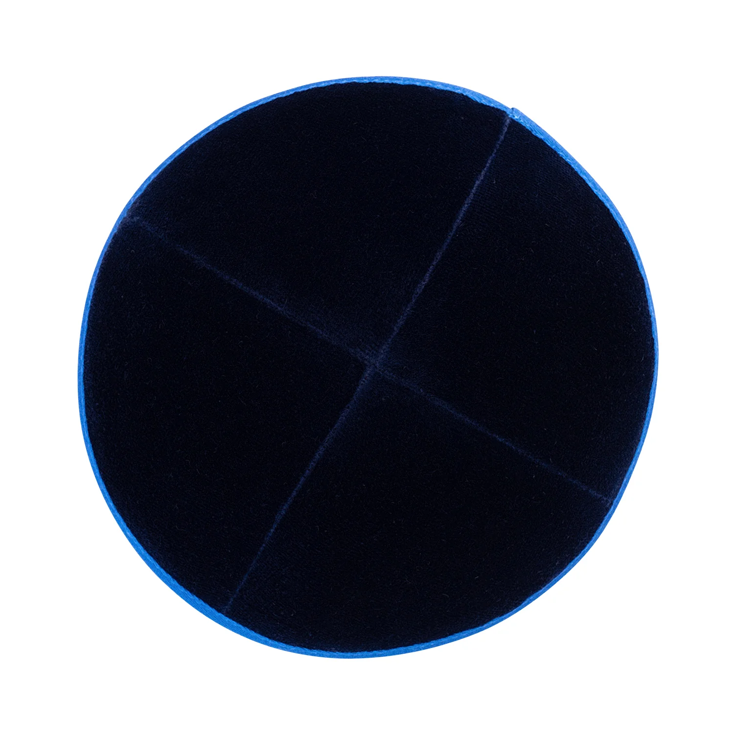 IKIPPAH NAVY VELVET W/ ROYAL BLUE RIM YARMULKE - Image 2