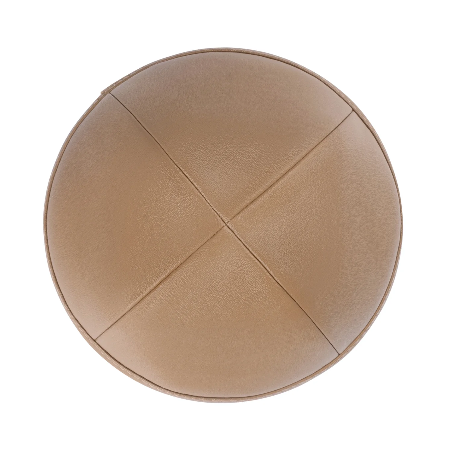 IKIPPAH PECAN LEATHER YARMULKE - Image 2