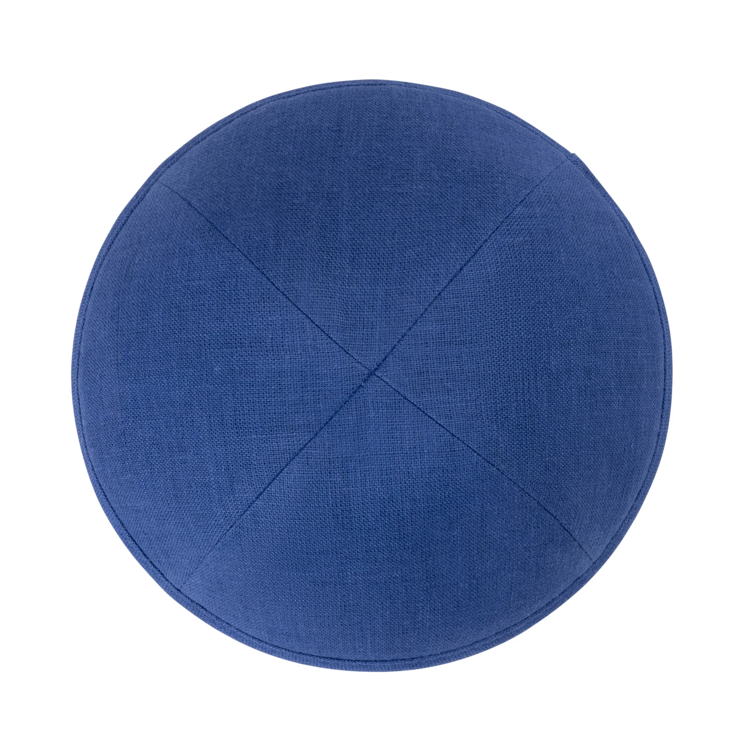 IKIPPAH ROYAL BLUE LINEN YARMULKE - Image 2