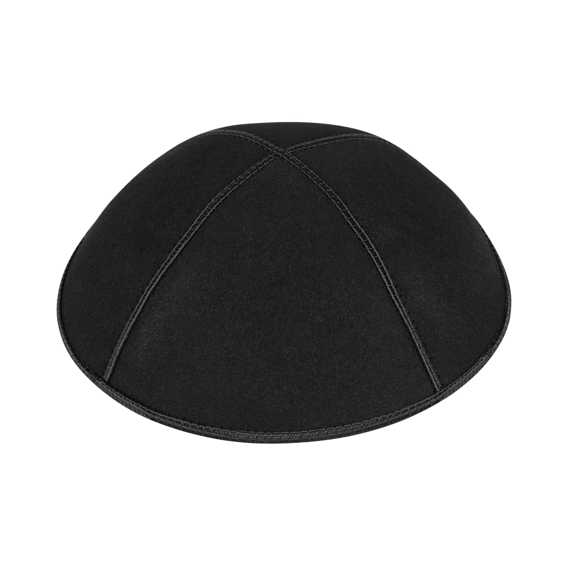IKIPPAH FLAT SUEDE LEATHER YARMULKE - Image 4