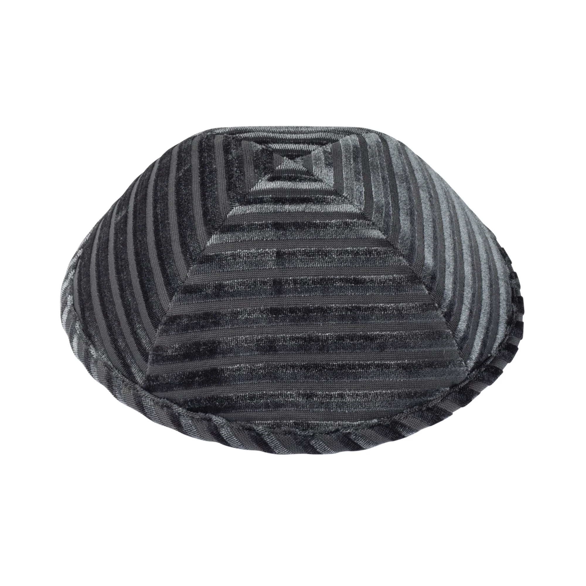 IKIPPAH STRIPED VELVET YARMULKE - Image 3