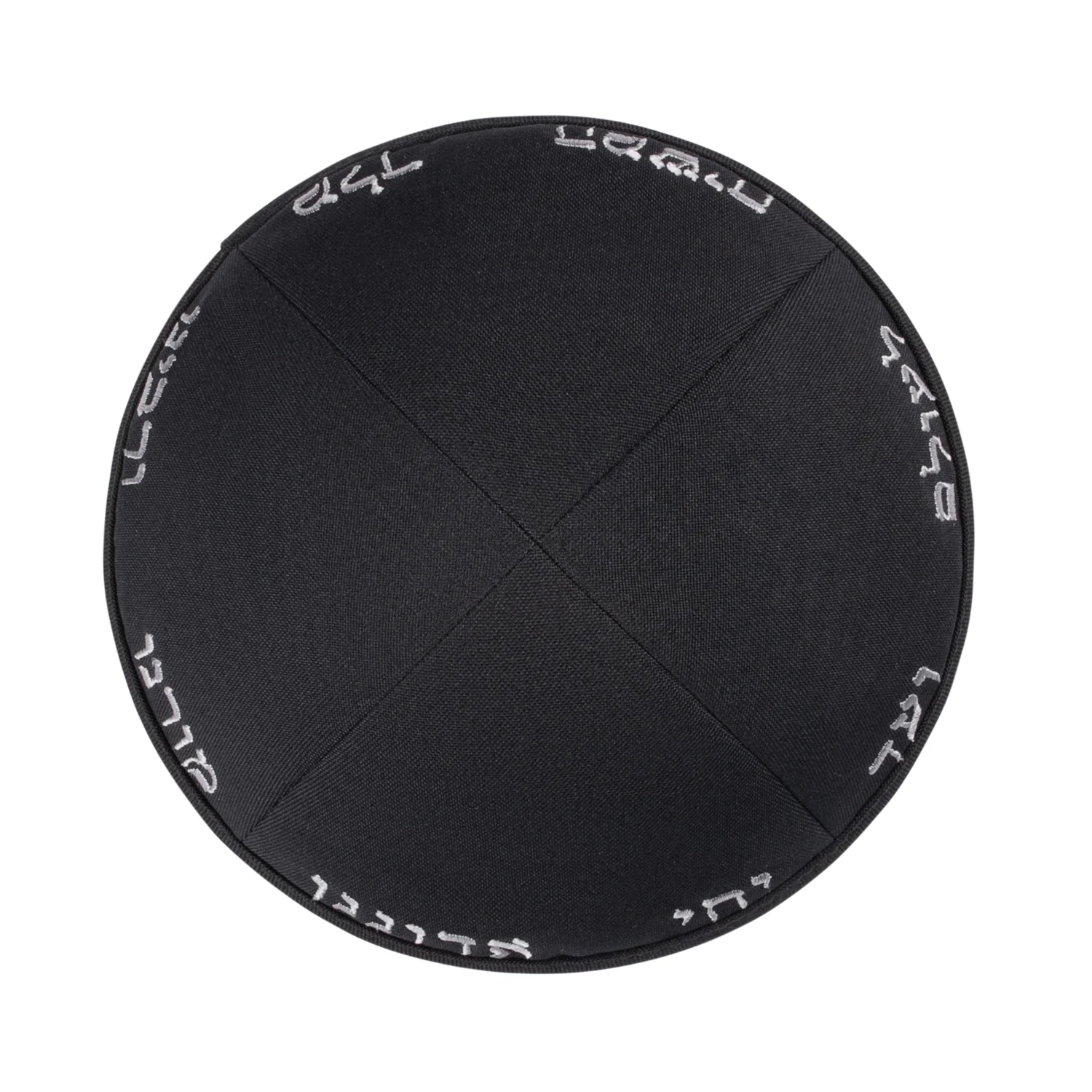 IKIPPAH YECHI 4 PANEL BLACK TERYLENE YARMULKE - Image 2