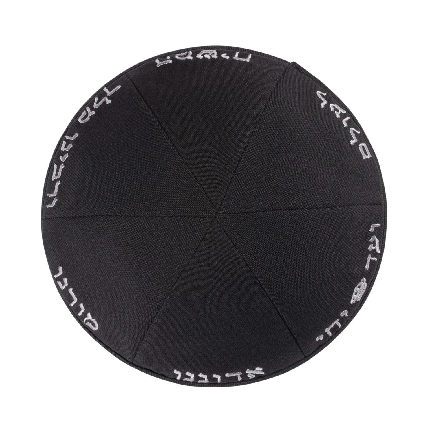 IKIPPAH YECHI 6 PANEL BLACK TERYLENE YARMULKE - Image 2