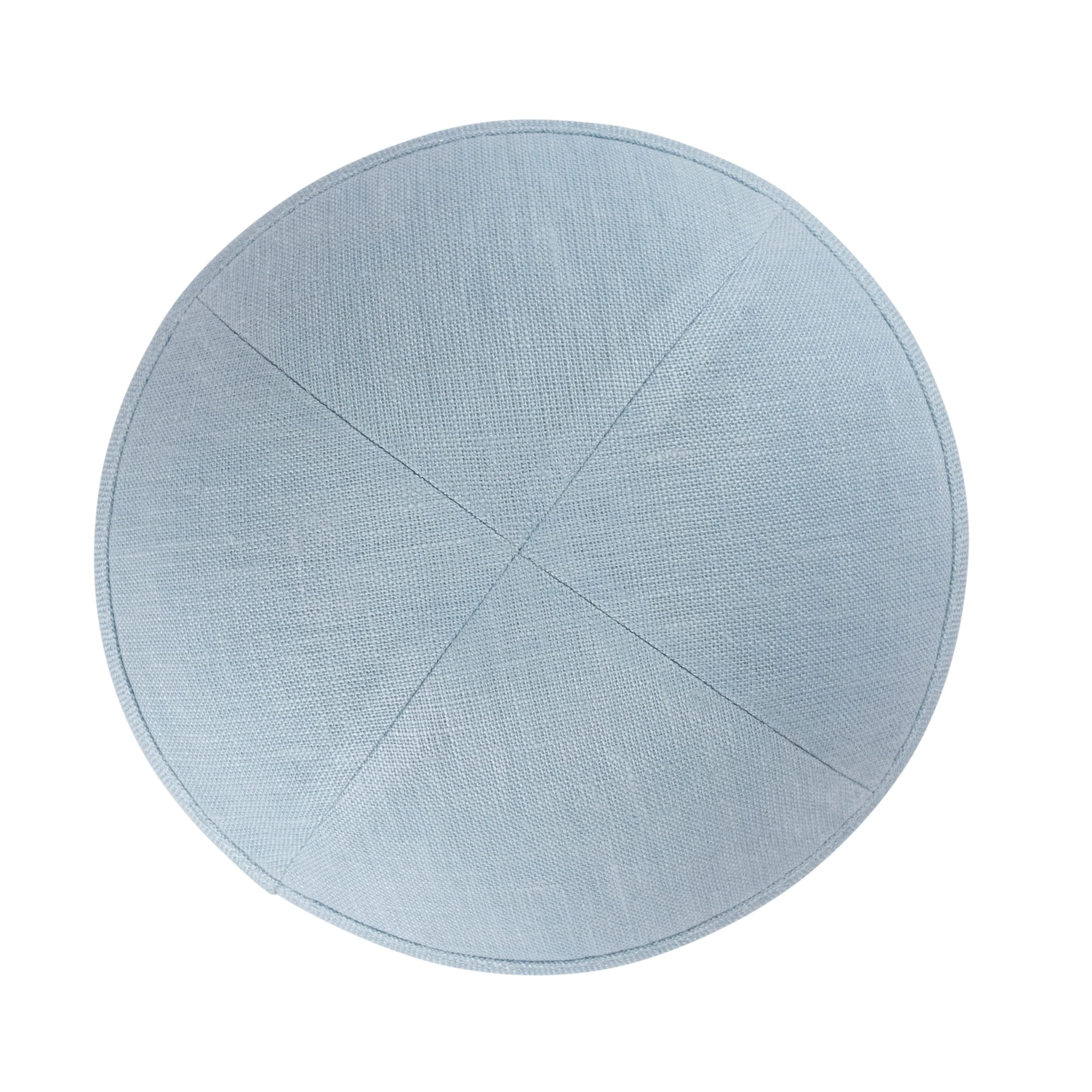 IKIPPAH LIGHT BLUE LINEN YARMULKE - Image 2