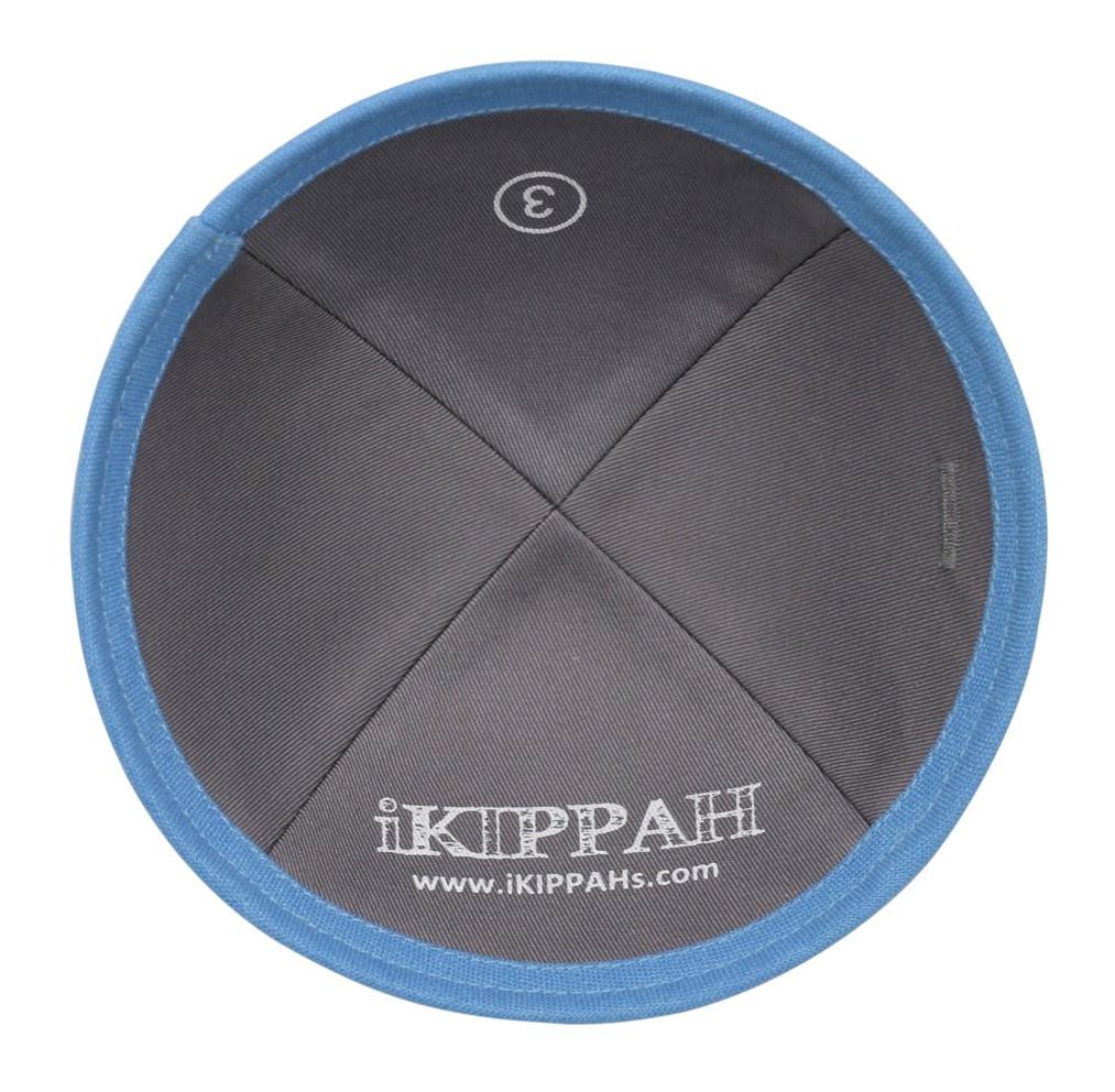 IKIPPAH SKY BLUE LINEN YARMULKE - Image 3