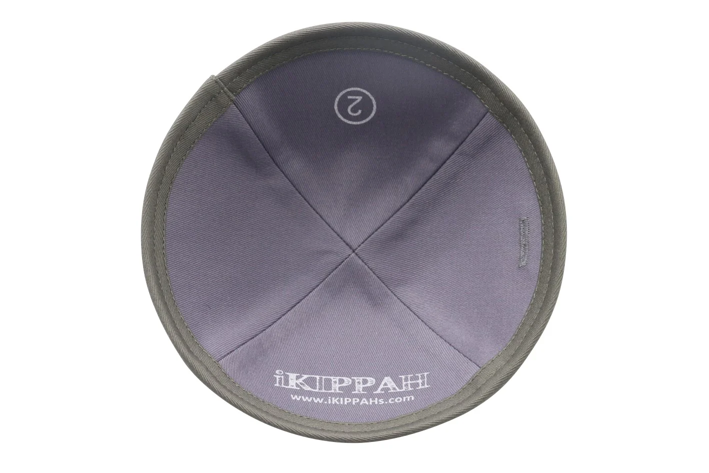 IKIPPAH LIGHT GRAY VELVET YARMULKE - Image 3