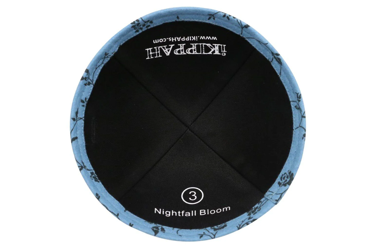 IKIPPAH NIGHTFALL BLOOM - BLUE YARMULKE - Image 3