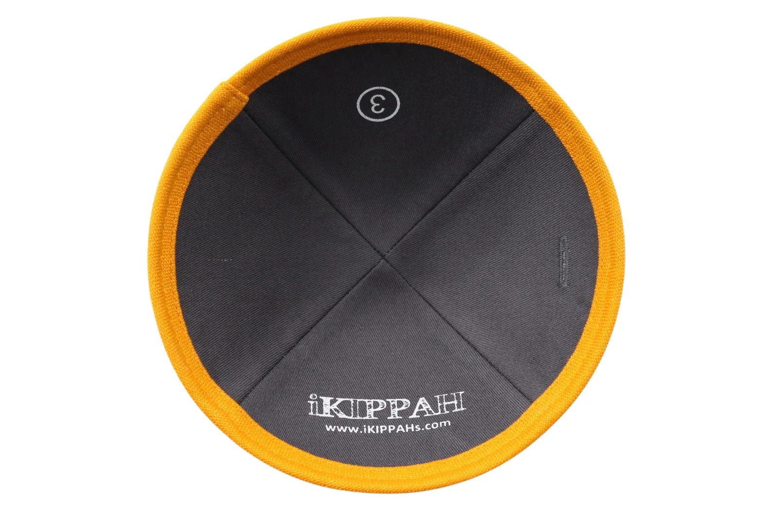 IKIPPAH ORANGE LINEN YARMULKE - Image 3