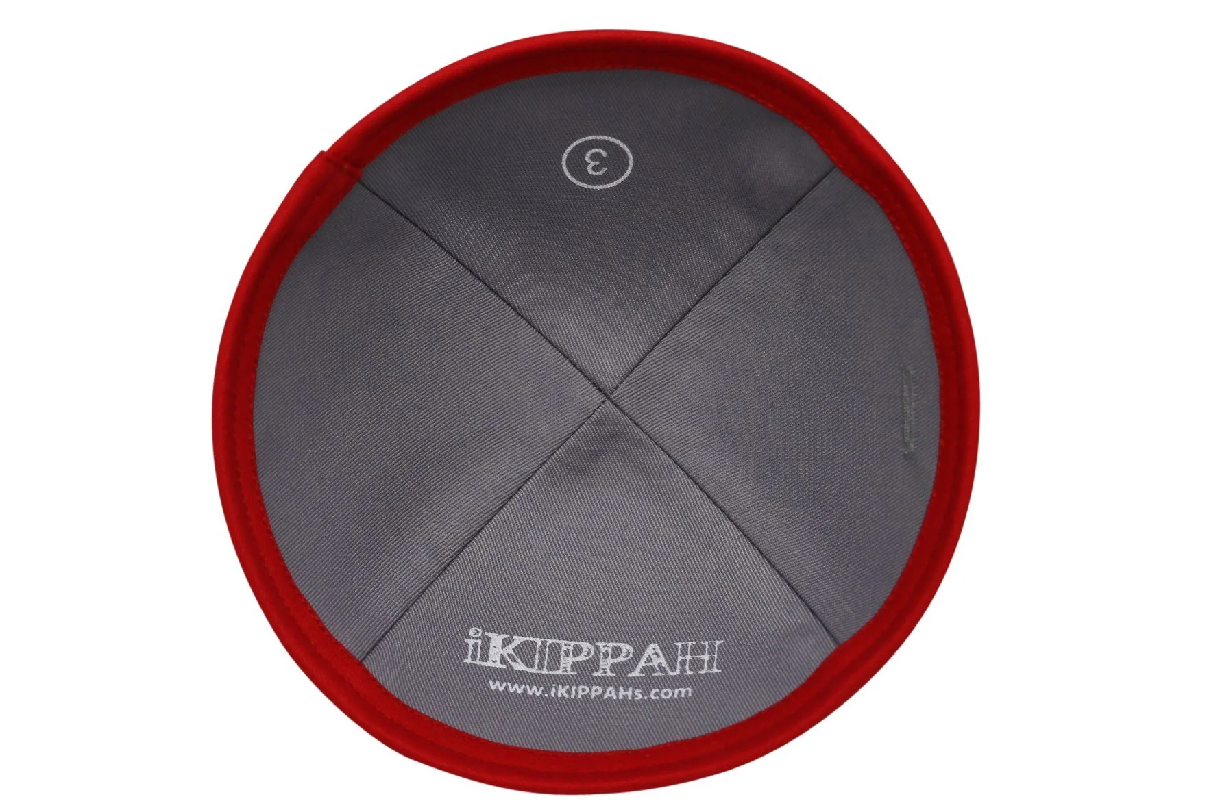 IKIPPAH RED COTTON YARMULKE - Image 3