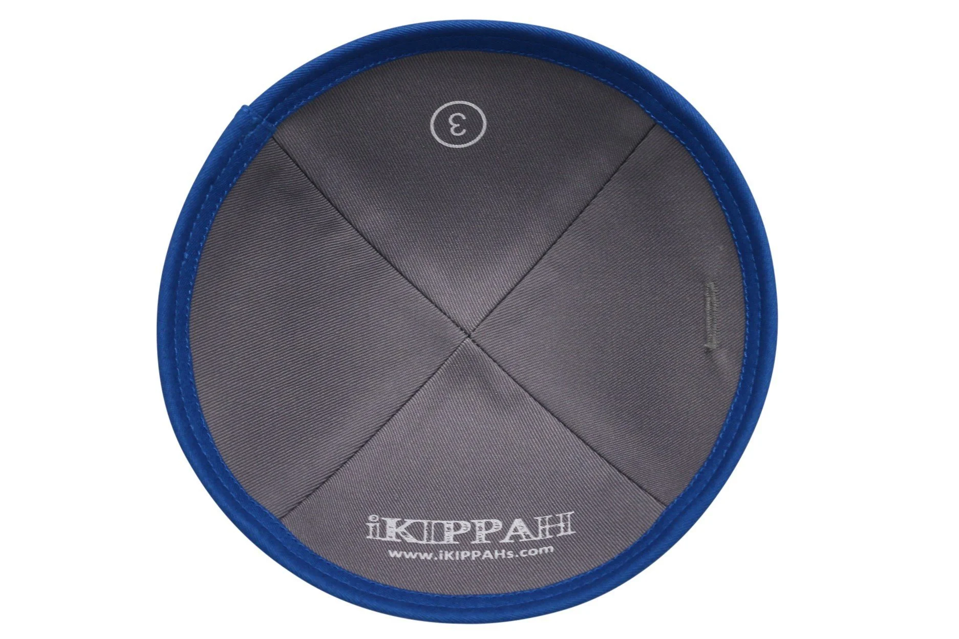 IKIPPAH ROYAL BLUE COTTON YARMULKE - Image 3