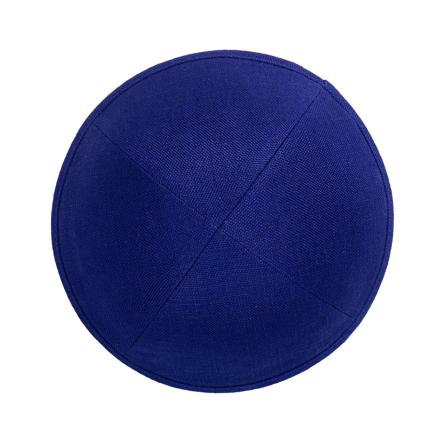 IKIPPAH DARK ROYAL BLUE LINEN YARMULKE - Image 2