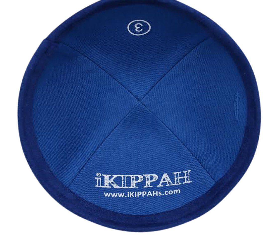 IKIPPAH ROYAL BLUE SUEDE YARMULKE - Image 3